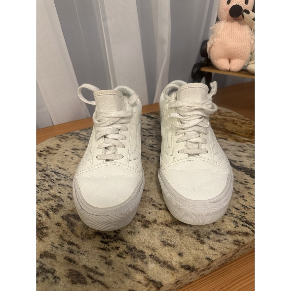 VANS Off the Wall White Leather Excellent Condition Festival Y2K Spring Break